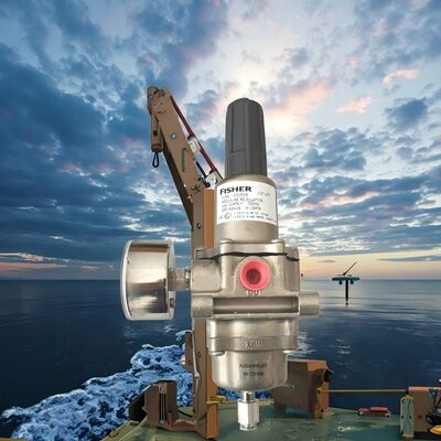 Регулятор газа Фишера с корпусом из нержавеющей стали и входной давлением 250psi для оффшорных приложений