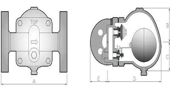 Тип конец шарика поплавка утюга ловушки пара серии модельный DSC F2F дуктильный фланца работал